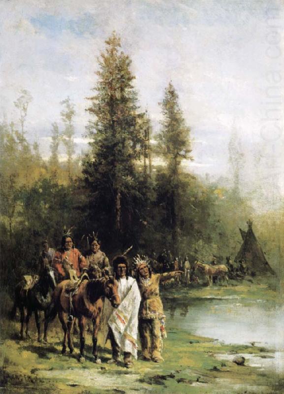 Paul Frenzeny Indians by a Riverbank china oil painting image